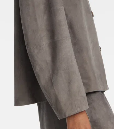 S Max Mara Suede Overshirt In Brown