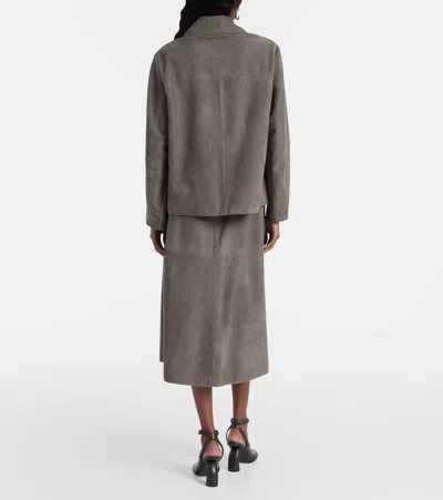 S Max Mara Suede Overshirt In Brown