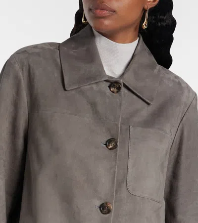 S Max Mara Suede Overshirt In Brown