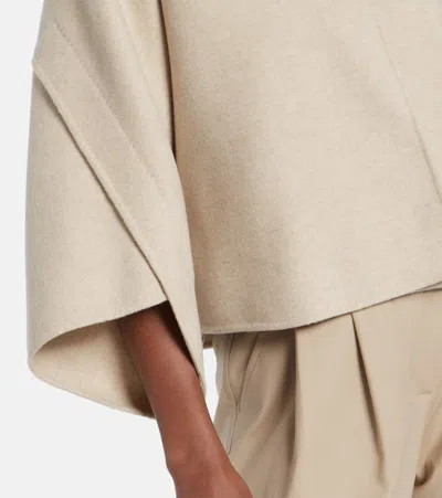 Max Mara Ovada Cropped Wool And Cashmere-blend Felt Jacket In Neutral