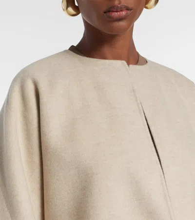 Max Mara Ovada Cropped Wool And Cashmere-blend Felt Jacket In Neutral