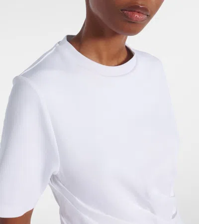 Loewe Draped Cotton-blend Jersey T-shirt In White