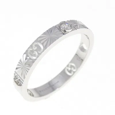 Pre-owned Gucci White Gold White Gold (18k) Band Ring ()