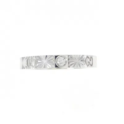 Pre-owned Gucci White Gold White Gold (18k) Band Ring ()