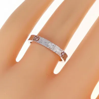 Pre-owned Gucci White Gold White Gold (18k) Band Ring ()