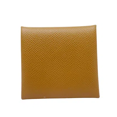Pre-owned Hermes Gold Epsom Leather Coin Purse/coin Case ()