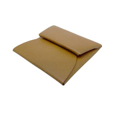 Pre-owned Hermes Gold Epsom Leather Coin Purse/coin Case ()