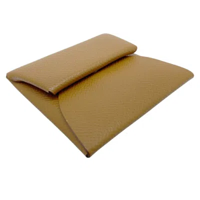 Pre-owned Hermes Gold Epsom Leather Coin Purse/coin Case ()
