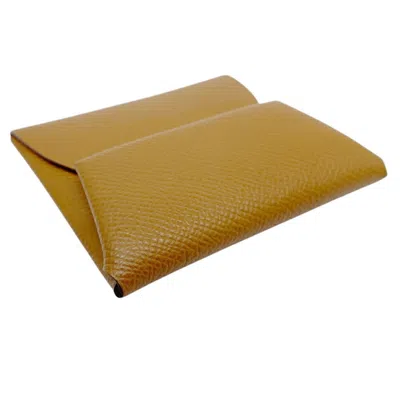 Pre-owned Hermes Gold Epsom Leather Coin Purse/coin Case ()