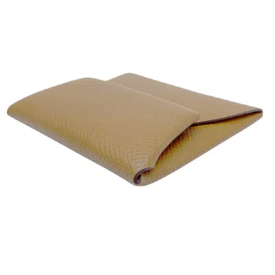 Pre-owned Hermes Gold Epsom Leather Coin Purse/coin Case ()
