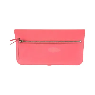 Pre-owned Hermes Pink Rose Azalee Long Wallet (bi-fold) ()