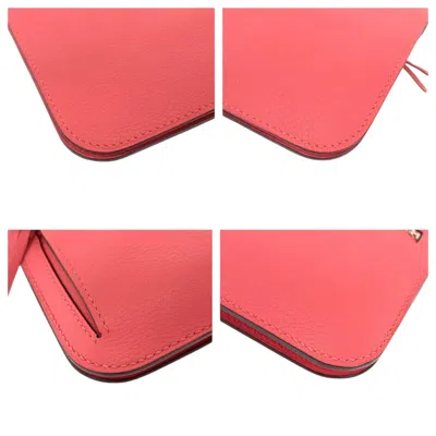Pre-owned Hermes Pink Rose Azalee Long Wallet (bi-fold) ()