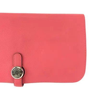Pre-owned Hermes Pink Rose Azalee Long Wallet (bi-fold) ()