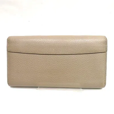 Pre-owned Louis Vuitton Beige Leather Long Wallet (bi-fold) () In Sand