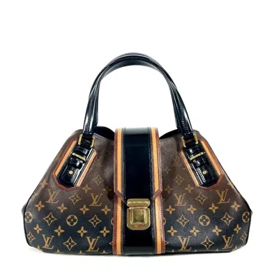 Pre-owned Louis Vuitton Black Brown Canvas Boston Bag Shoulder Bag ()