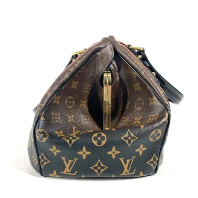 Pre-owned Louis Vuitton Black Brown Canvas Boston Bag Shoulder Bag ()