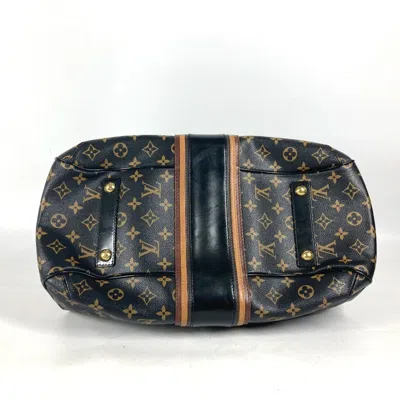 Pre-owned Louis Vuitton Black Brown Canvas Boston Bag Shoulder Bag ()
