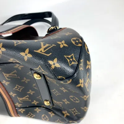 Pre-owned Louis Vuitton Black Brown Canvas Boston Bag Shoulder Bag ()
