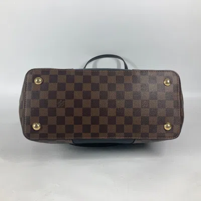Pre-owned Louis Vuitton Black Brown Damier Canvas Leather Shoulder Bag Tote Bag ()