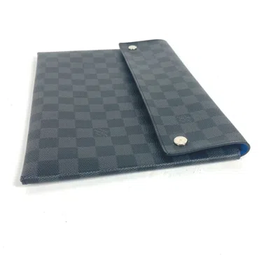 Pre-owned Louis Vuitton Black Damier Graphite Clutch Bag Pouch ()
