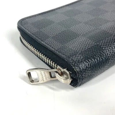 Pre-owned Louis Vuitton Black Damier Graphite Long Wallet (bi-fold) ()