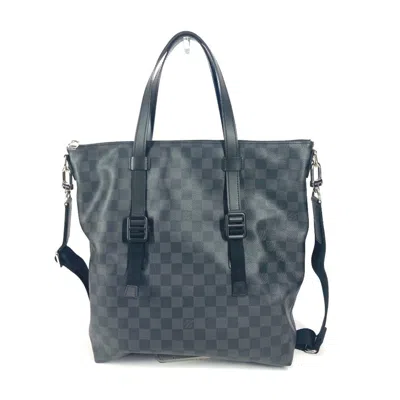 Pre-owned Louis Vuitton Black Damier Graphite Shoulder Bag Tote Bag ()