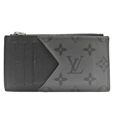 Pre-owned Louis Vuitton Black Gray Monogram Eclipse Coin Purse/coin Case () In Multi
