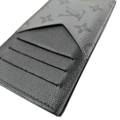 Pre-owned Louis Vuitton Black Gray Monogram Eclipse Coin Purse/coin Case () In Multi