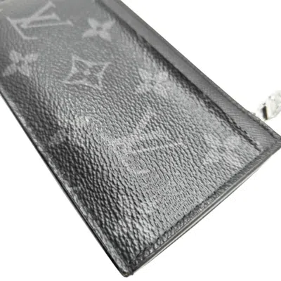 Pre-owned Louis Vuitton Black Gray Monogram Eclipse Coin Purse/coin Case () In Multi