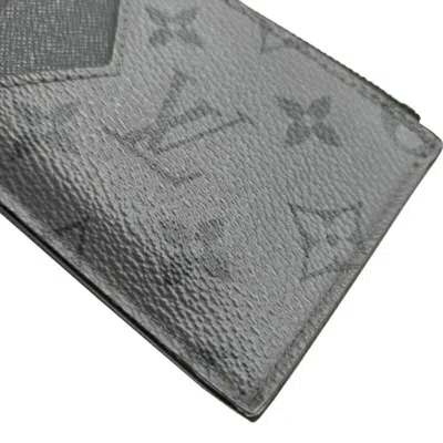 Pre-owned Louis Vuitton Black Gray Monogram Eclipse Coin Purse/coin Case () In Multi