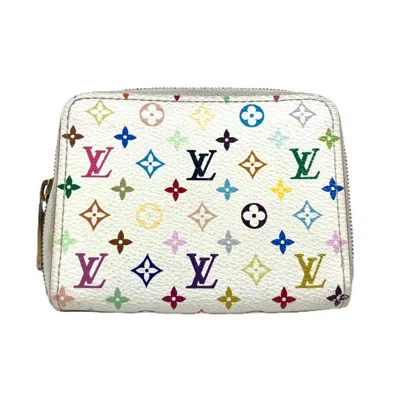 Pre-owned Louis Vuitton Blanc Multi-color White Monogram Multicolore Coin Purse/coin Case ()