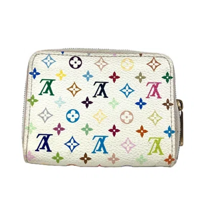 Pre-owned Louis Vuitton Blanc Multi-color White Monogram Multicolore Coin Purse/coin Case ()