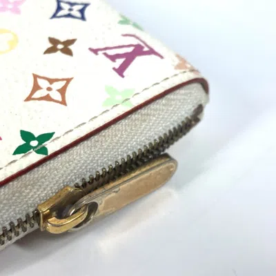 Pre-owned Louis Vuitton Blanc Multi-color White Monogram Multicolore Coin Purse/coin Case ()