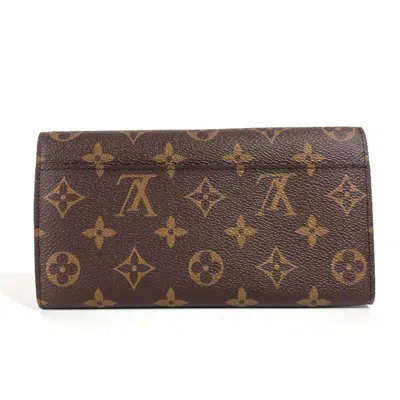 Pre-owned Louis Vuitton Blue Brown Monogram Long Wallet (bi-fold) () In Multi