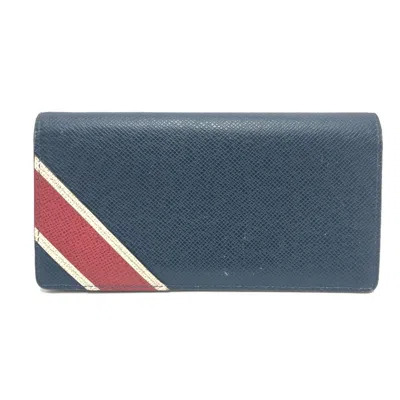 Pre-owned Louis Vuitton Blue Wine Long Wallet (bi-fold) () In Multi