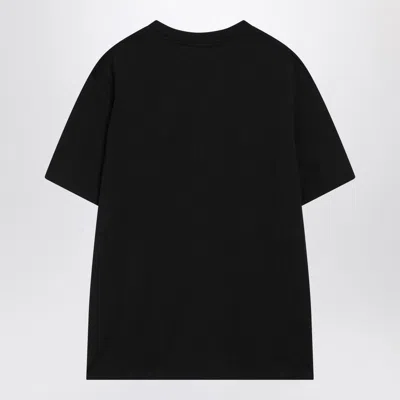 Balmain Black Crewneck T-shirt With Logo Lettering On The Front In Black