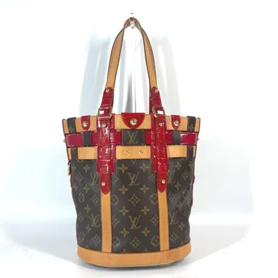 Pre-owned Louis Vuitton Brown Red Color Monogram Shoulder Bag Tote Bag ()
