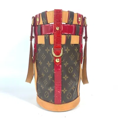 Pre-owned Louis Vuitton Brown Red Color Monogram Shoulder Bag Tote Bag ()