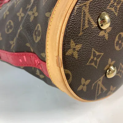Pre-owned Louis Vuitton Brown Red Color Monogram Shoulder Bag Tote Bag ()