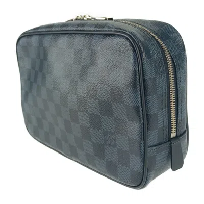 Pre-owned Louis Vuitton Damier Cobalt Navy Canvas Clutch Bag Pouch ()