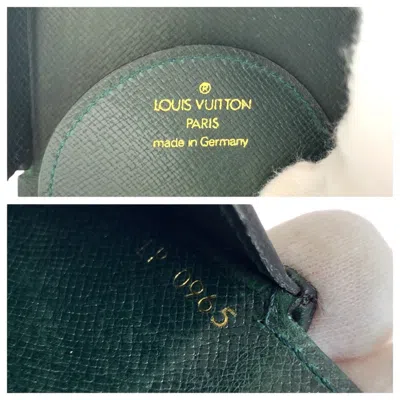 Pre-owned Louis Vuitton Dark Green Episea Taiga Leather Coin Purse/coin Case ()