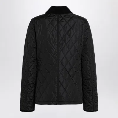 Burberry Check Lining Quilted Nylon Dorset Jacket In Black