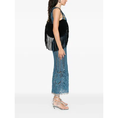 Isabel Marant Soft Fringe Zip Crossbody Bag In Black
