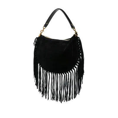 Isabel Marant Soft Fringe Zip Crossbody Bag In Black