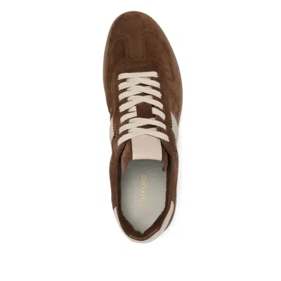 Tom Ford Men Suede Archer Sneakers In Brown