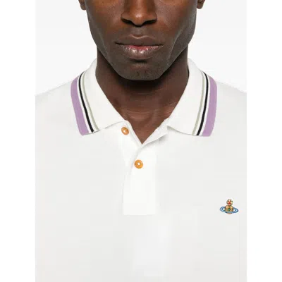 Vivienne Westwood Ribbed Collar Short Sleeves T-shirt In White