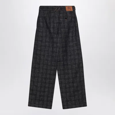 Burberry Indigo Jeans In Check Pattern Denim