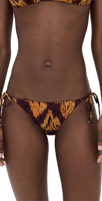 Ulla Johnson Zoe Beaded String Bikini Bottoms Terra In Brown