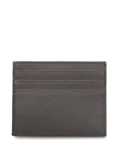 Prada Textured Cardholder In Gray