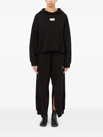 Mm6 Maison Margiela Mm6 By Maison Margiela Relaxed-fit Cotton Hoodie With Adjustable Drawstring In Black